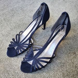 Adrianna Papell Navy Judy Rhinestone Heel - 9